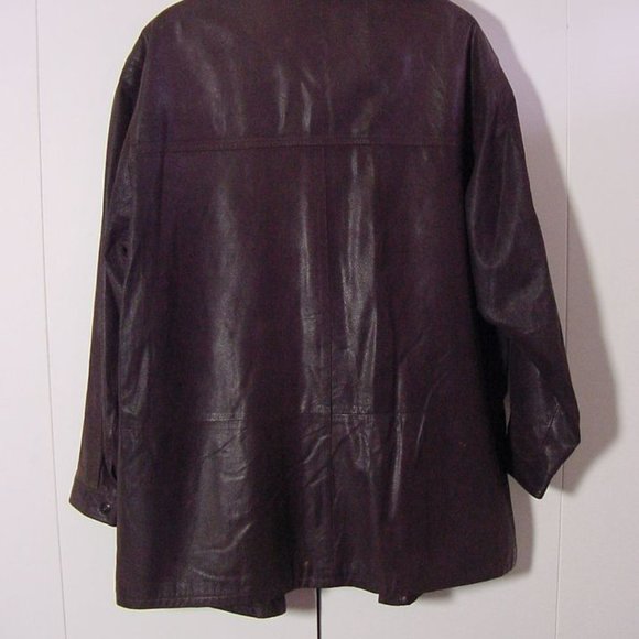 Vtg Day Furs Brown Two Tone Light Weight Leather Zip Jacket Sz XL - Picture 8 of 8